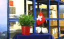 Suisse - Mini drapeau de table 10 x 15 cm
