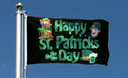 Happy St. Patrick's Day Schwarz - Flagge 60 x 90 cm