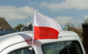 Pologne - Drapeau pour voiture 30 x 40 cm
