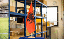 Albanie - Grand drapeau de table 30 x 45 cm, bois