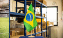 Brésil - Grand drapeau de table 30 x 45 cm, bois