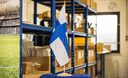 Finlande - Grand drapeau de table 30 x 45 cm, bois