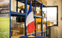 France - Grand drapeau de table 30 x 45 cm, bois