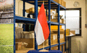 Indonésie - Grand drapeau de table 30 x 45 cm, bois