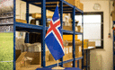 Islande - Grand drapeau de table 30 x 45 cm, bois