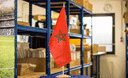 Maroc - Grand drapeau de table 30 x 45 cm, bois