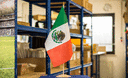 Mexique - Grand drapeau de table 30 x 45 cm, bois