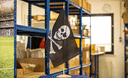 Pirate Skull and Bones - Large Table Flag 12x18", wooden