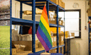 Rainbow - Large Table Flag 12x18", wooden