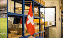Suisse Grand drapeau de table 30 x 45 cm, bois