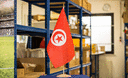 Tunisie - Grand drapeau de table 30 x 45 cm, bois