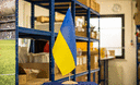 Ukraine - Grand drapeau de table 30 x 45 cm, bois