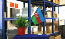 Aserbaidschan - Satin Tischflagge 15 x 22 cm