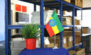 Äthiopien mit Stern - Satin Tischflagge 15 x 22 cm