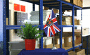 Royaume-Uni avec Blason - Drapeau de table 15 x 22 cm, prestige