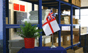 Großbritannien White Ensign - Satin Tischflagge 15 x 22 cm