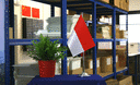 Indonesien - Satin Tischflagge 15 x 22 cm