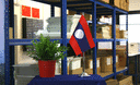 Laos - Satin Tischflagge 15 x 22 cm