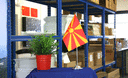 Mazedonien - Satin Tischflagge 15 x 22 cm