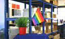 Regenbogen - Satin Tischflagge 15 x 22 cm
