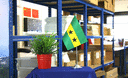 Sao Tome & Principe - Satin Tischflagge 15 x 22 cm