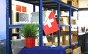 Schweiz - Satin Tischflagge 15 x 22 cm