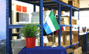 Sierra Leone - Satin Tischflagge 15 x 22 cm