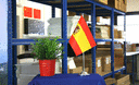 Spanien mit Wappen - Satin Tischflagge 15 x 22 cm