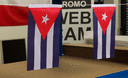 Cuba - Drapeau en satin 15 x 22 cm