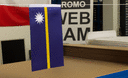Nauru - Satin Flagge 15 x 22 cm