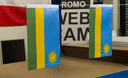 Rwanda - Drapeau en satin 15 x 22 cm
