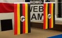 Uganda - Satin Flagge 15 x 22 cm