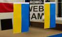 Ukraine - Drapeau en satin 15 x 22 cm