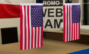 USA - Drapeau en satin 15 x 22 cm