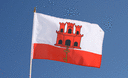 Gibraltar - Stockflagge 30 x 45 cm