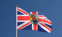 Royaume-Uni avec Blason - Drapeau sur hampe 30 x 45 cm