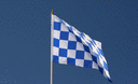 Kariert Blau-Weiß - Stockflagge 30 x 45 cm