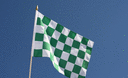 Checkered Green-White - Hand Waving Flag 12x18"