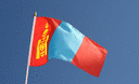 Mongolie - Drapeau sur hampe 30 x 45 cm