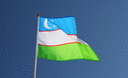Ouzbékistan - Drapeau sur hampe 30 x 45 cm