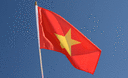 Viêt Nam Vietnam - Drapeau sur hampe 30 x 45 cm