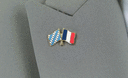 Bavière + France - Pin's drapeaux croisés