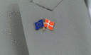UE + Danemark - Pin's drapeaux croisés