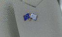 UE + Grèce - Pin's drapeaux croisés