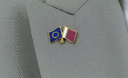 EU + Qatar - Crossed Flag Pin