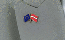 UE + Lettonie - Pin's drapeaux croisés