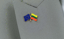 EU + Lithuania - Crossed Flag Pin