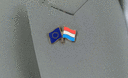EU + Luxembourg - Crossed Flag Pin