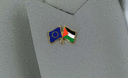 UE + Palestine - Pin's drapeaux croisés