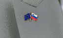 EU + Slovenia - Crossed Flag Pin
